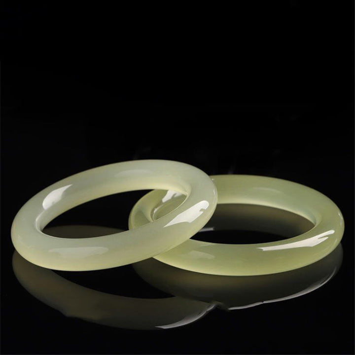 Buddha Stones Naturalne Afganistan Jade Obfitość Bransoletka Mankiet Bangle - image 1