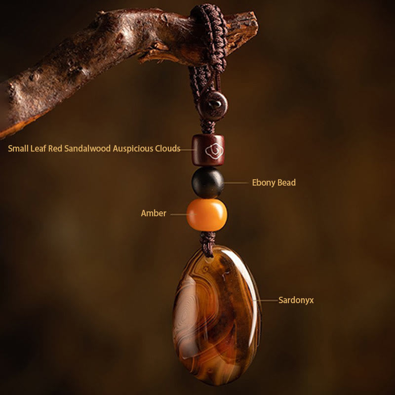 Buddha Stones Losowy Kamień Sardonyx Pozytywny Brelok