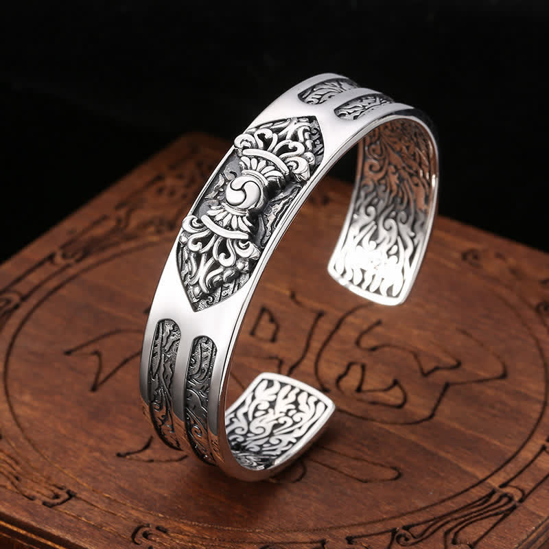 Bransoletka z Buddha Stones 925 ze srebra próby 925 z grawerowanym napisem Vajra Dorje, mocą duchową