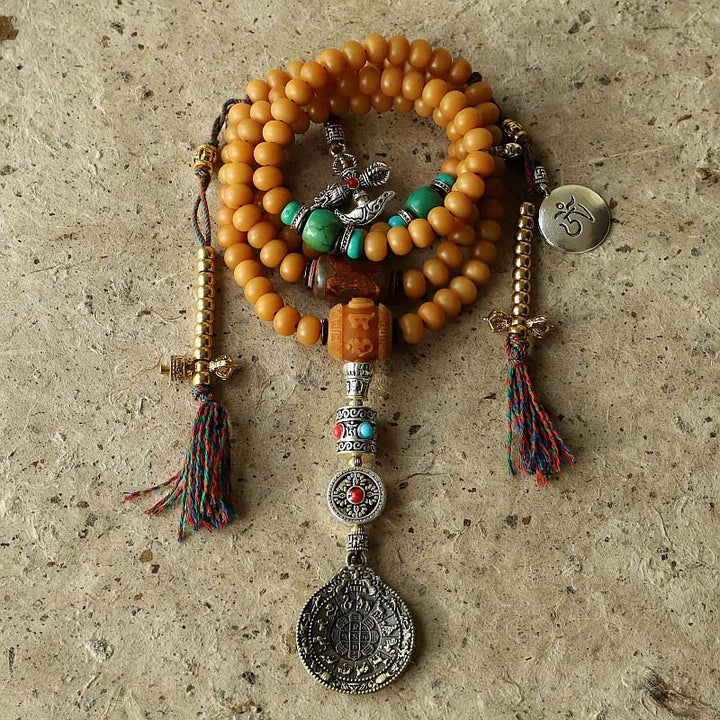Buddha Stones Tybet 108 Mala Koraliki Bodhi Seed Bagua Vajra Bransoletka bogactwa