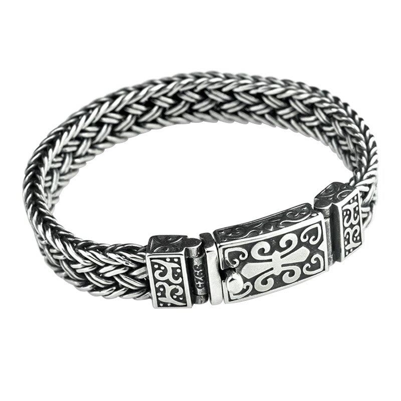 Bransoletka z plecionego łańcucha uzdrawiającego z Buddha Stones w stylu retro winorośli