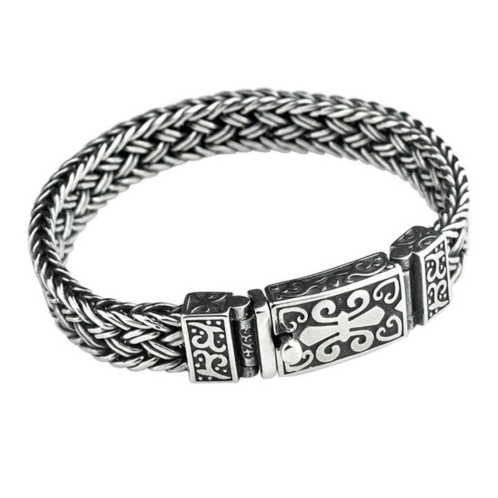 Bransoletka z plecionego łańcucha uzdrawiającego z Buddha Stones w stylu retro winorośli