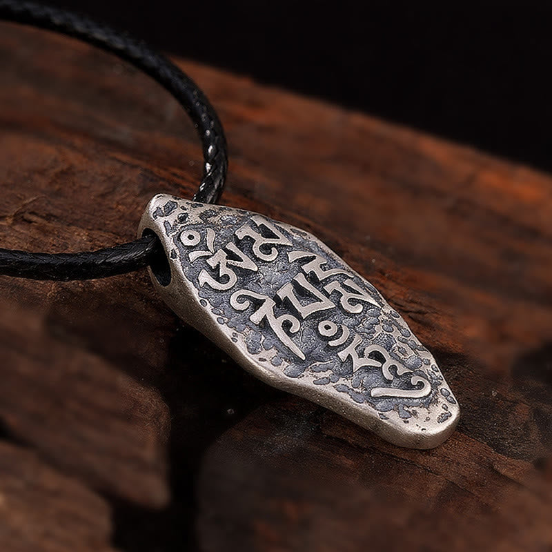 Buddha Stones Tybetańskie 925 Srebro Sterlingowe Om Mani Padme Hum Dorje Vajra Grawerowany Naszyjnik Siła Wisiorek - image 6