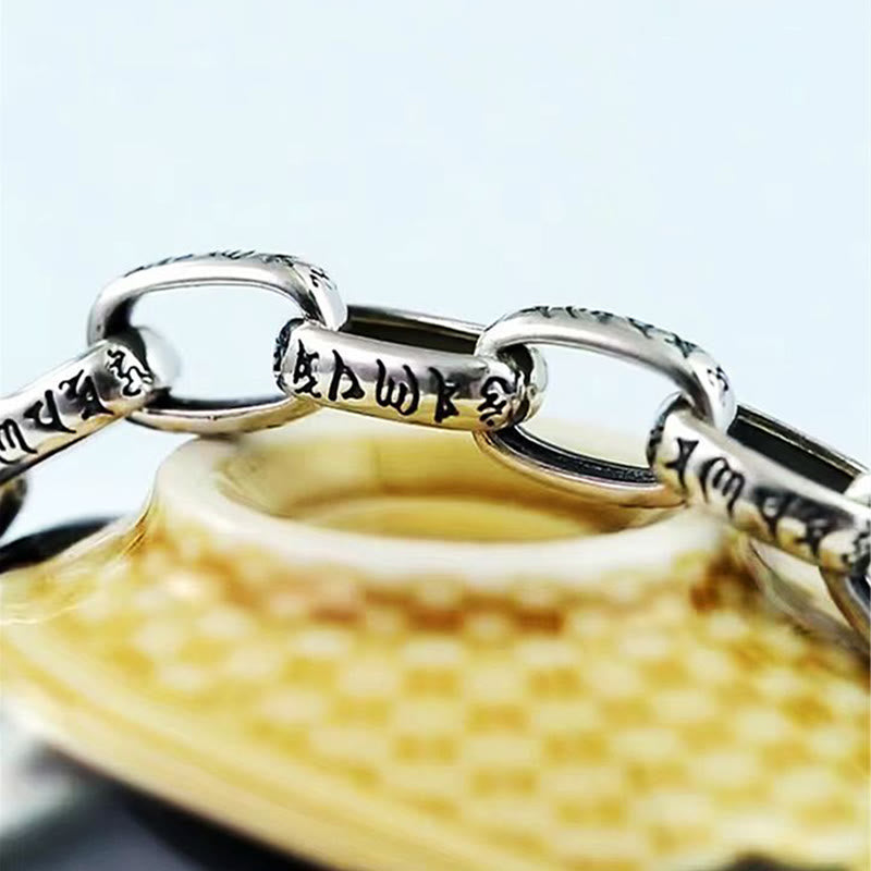 Buddha Stones Om Mani Padme Hum Podwójna Dorje Miedziana Bransoletka Mądrości Grawerowana - image 3