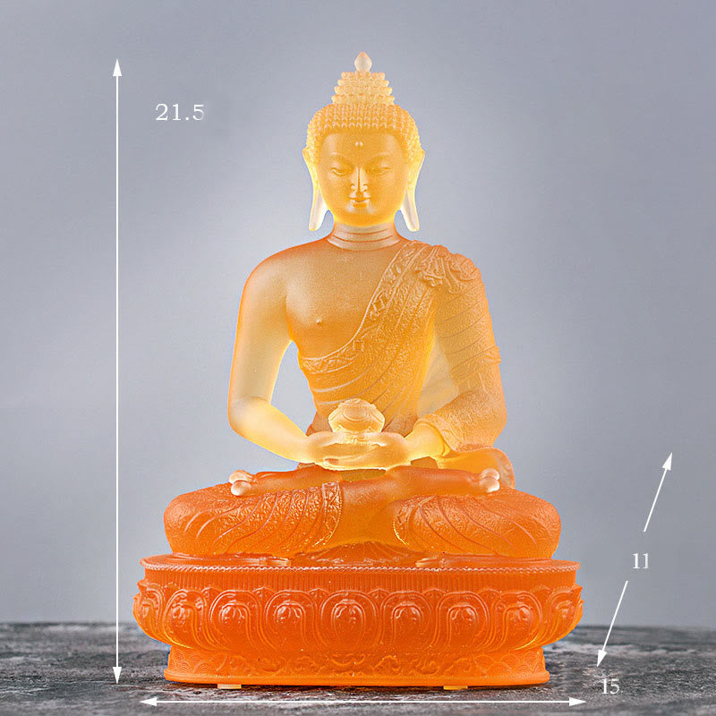 Buddha Stones Figurka Buddy wykonana ręcznie Liuli Dzieło sztuki Posąg spokoju Oferta domowa Dekoracja - image 12