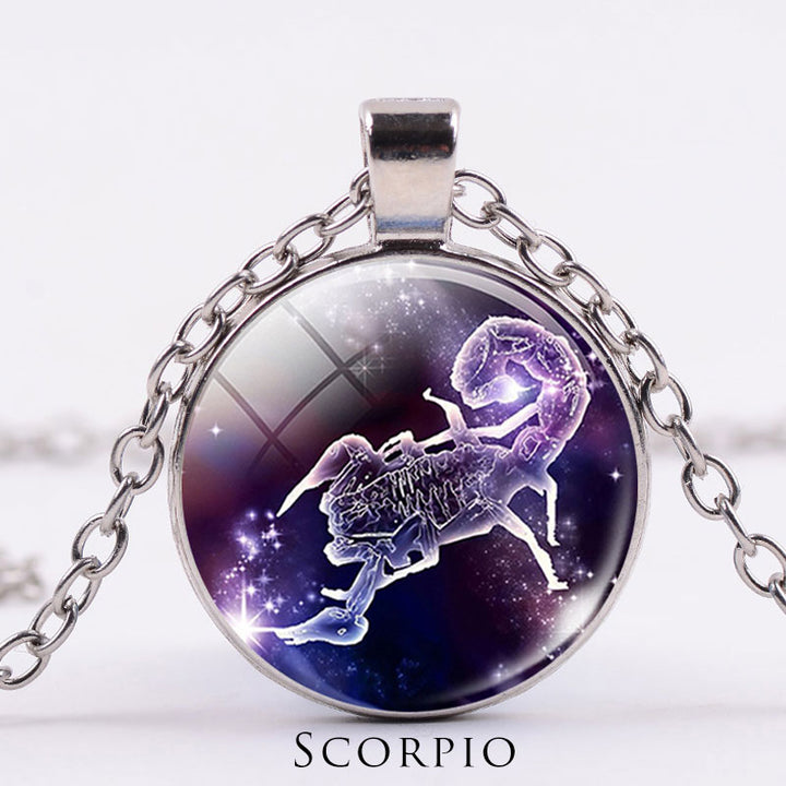 12 konstelacji zodiaku Księżyc Gwiaździste niebo Ochrona Błogosławieństwo Naszyjnik Wisiorek