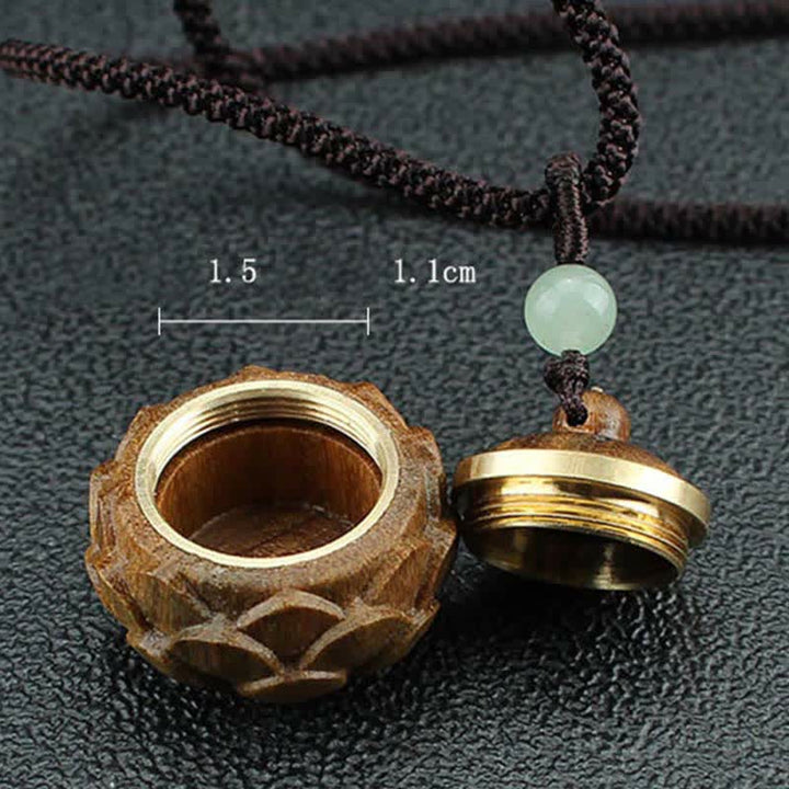 Buddha Stones Tybet Zielony Sandałowiec Palisander Om Mani Padme Hum Lotus Pozytywny Uspokajający Naszyjnik Wisiorek - image 13