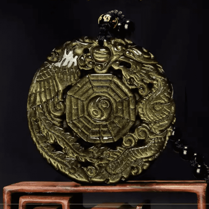 Naszyjnik z Buddha Stones, złoty obsydian, uzdrawiająca energia