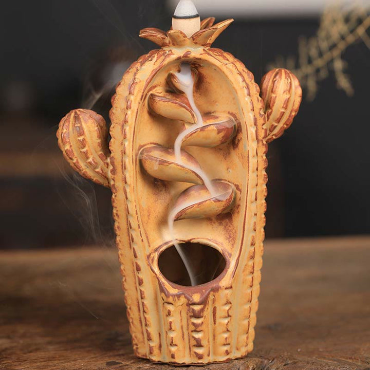 Kaktus Ceramic Healing Backflow Smoke Fountain Incense Burner