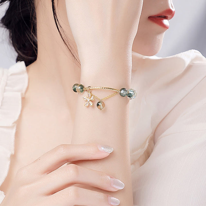 Bransoletka z zawieszkami Buddha Stones Green Phantom Crystal Confidence Charm