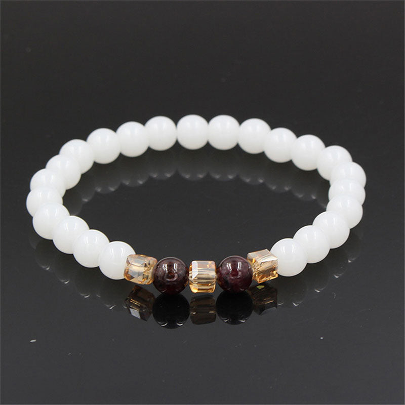 Bransoletka ochronna z naturalnego białego jadeitu z Buddha Stones