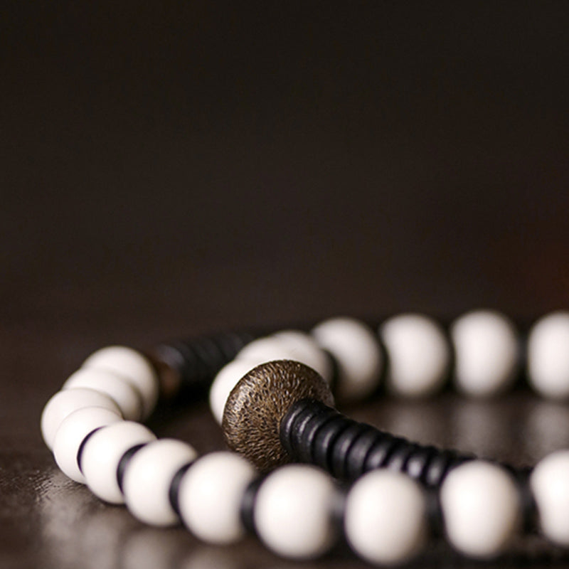 Buddha Stones Koraliki z kości Drewno hebanowe Miedź Siła Bransoletka dla par