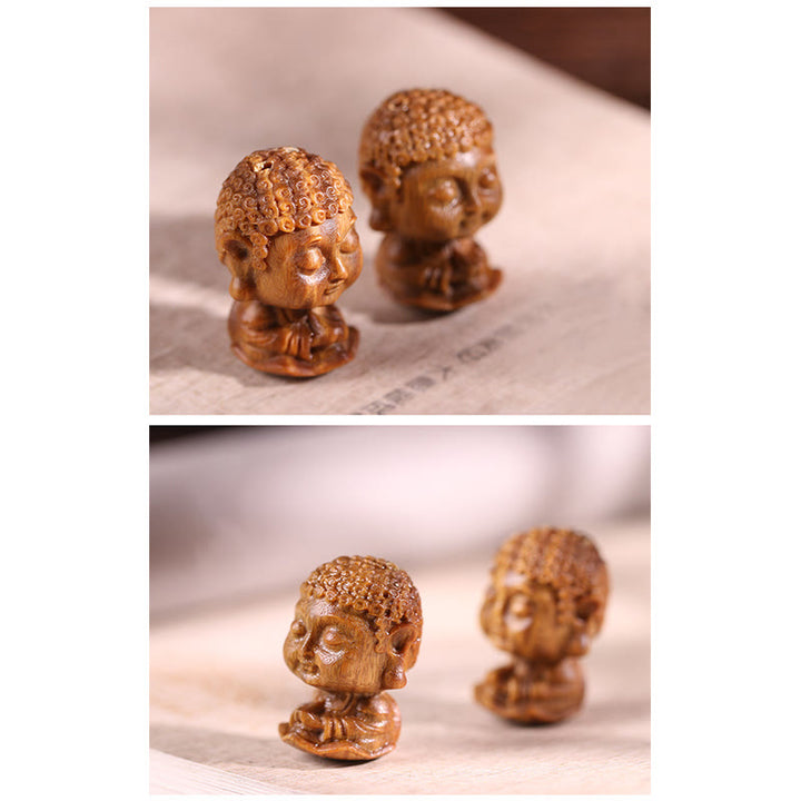 Chiński Zodiak Natal Budda Zielony Sandałowiec Lotos Grawerowany Pozytywny Dekoracja Domu - image 14
