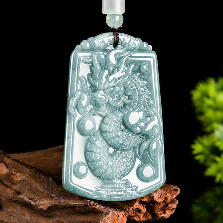 Buddha Stones Rok Smoka Chiński Zodiak Smok Podróżuje Po Świecie Naszyjnik Wisiorek Siła Jadeitu