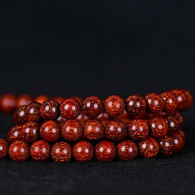 Bransoletka z Buddha Stones Tybetańskimi Małymi Liśćmi i Czerwonym Sandałowcem
