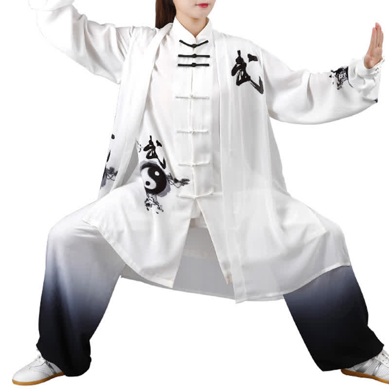 Buddha Stones 3 szt. Yin Yang Drzewo Tai Chi Duchowe Zen Praktyka Medytacja Modlitwa Jednolity Zestaw Ubrań Unisex