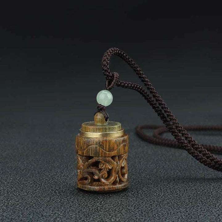 Buddha Stones Tybet Zielony Sandałowiec Palisander Om Mani Padme Hum Lotus Pozytywny Uspokajający Naszyjnik Wisiorek - image 15