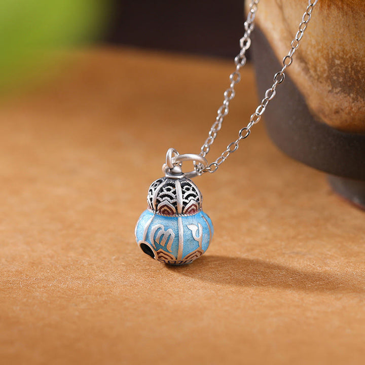 Buddha Stones 999 Srebro Sterlingowe Om Mani Padme Hum Grawerowany Wzór Tykwy Naszyjnik Mądrości Wisiorek - Om Mani Padme Hum(Miłość♥Skupienie) - image 1