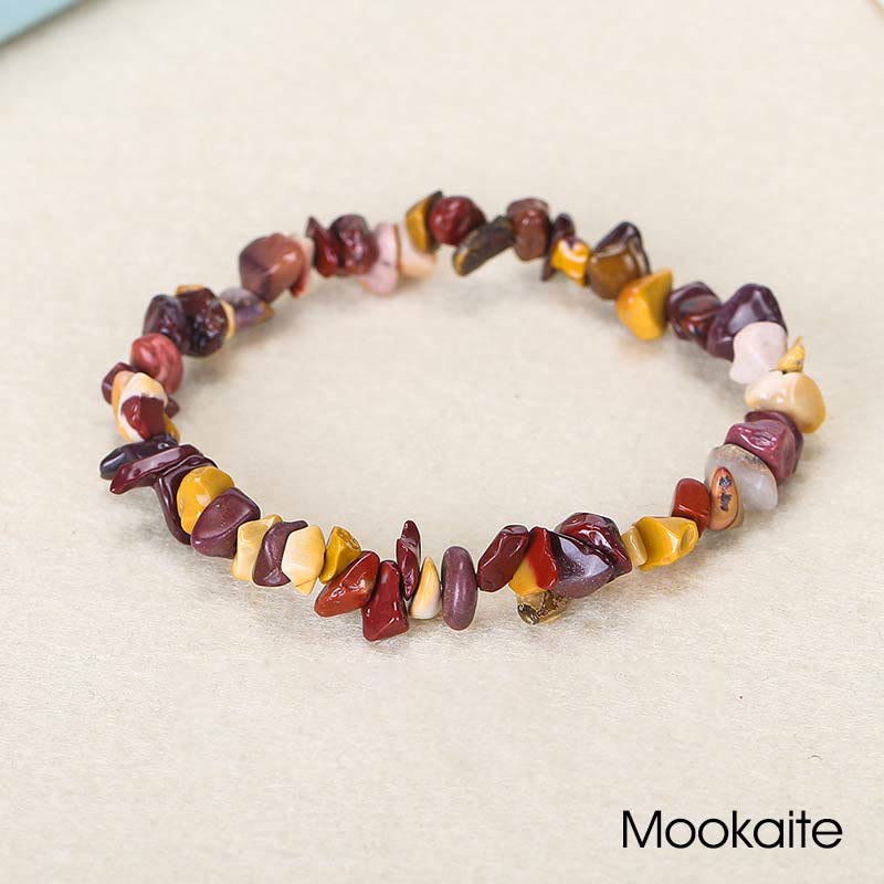 Naturalna nieregularna bransoletka z kryształków o ciepłym i kojącym kształcie - Mookaite (obwód nadgarstka: 15-18 cm) - image 68