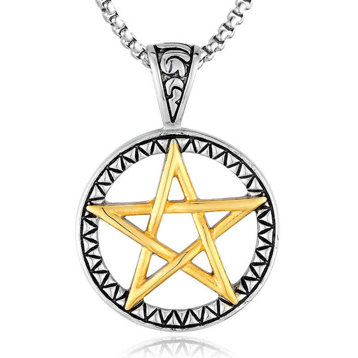 Naszyjnik Pentagram Titanium Steel Balance Wisiorek