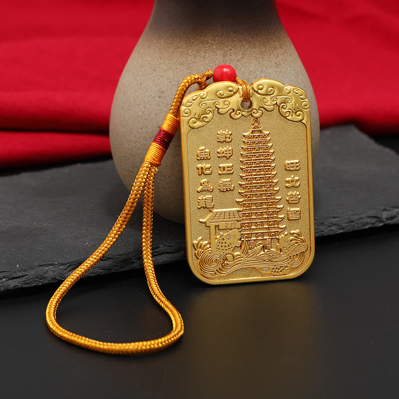 Buddha Stones Feng Shui Pomyślna Gwiazda Wenchang Pen Pagoda Koi Fish Samochód Wisząca Dekoracja