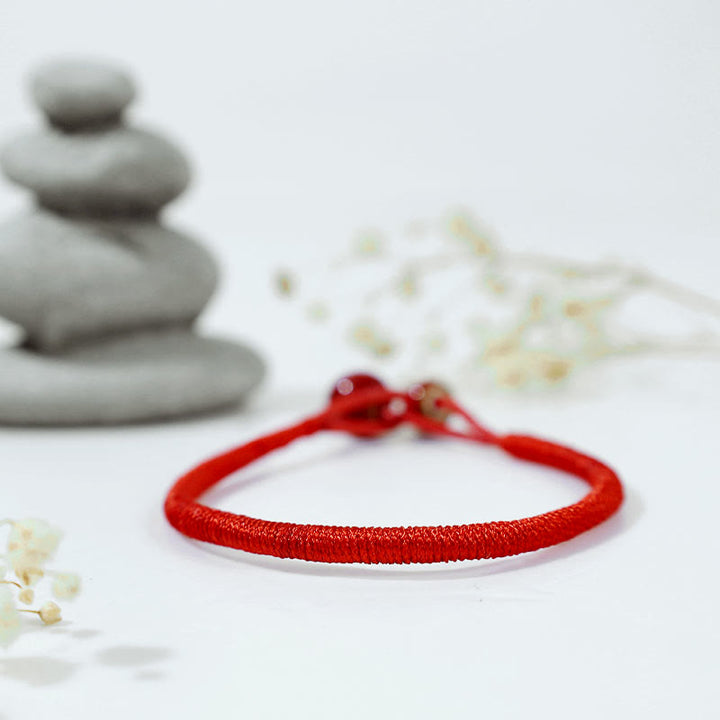 Bransoletka ceramiczna z czerwonymi sznurkami i Buddha Stones FengShui - image 4