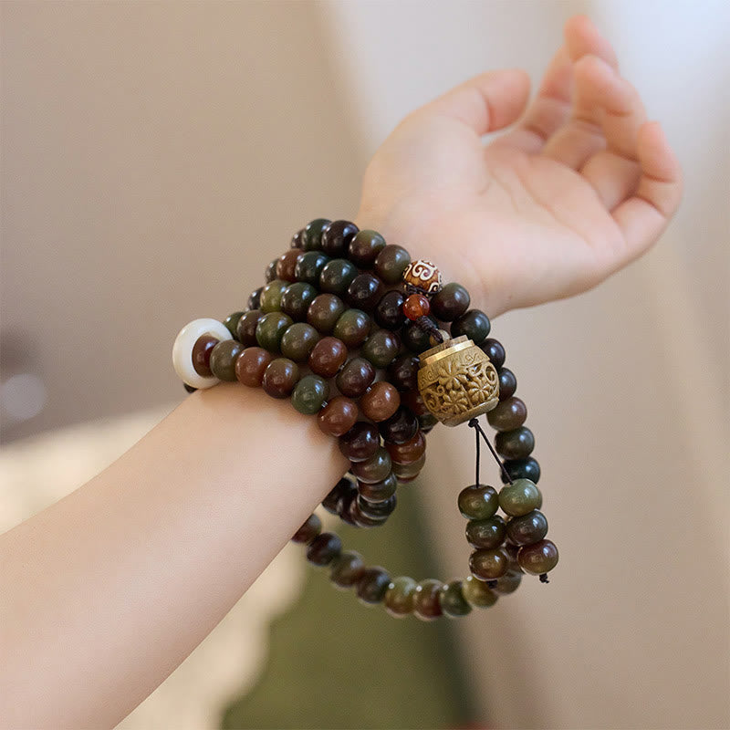 Buddha Stones 108 Mala Koraliki Dunhuang Kolor Bodhi Nasiona Dzi Koralik Trzymający Z dala Złe Duchy Bransoletka