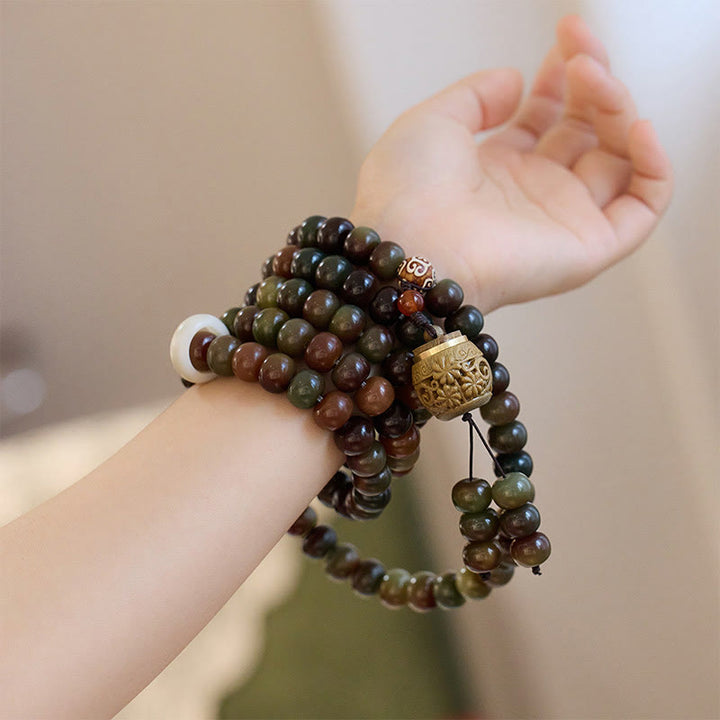 Buddha Stones 108 Mala Koraliki Dunhuang Kolor Bodhi Nasiona Dzi Koralik Trzymający Z dala Złe Duchy Bransoletka