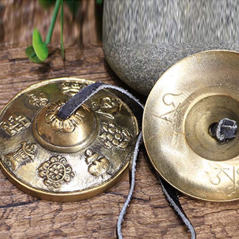 Buddha Stones Tybetański Dzwon Tingsha Sześć Prawdziwych Słów Smok Miedziana Równowaga Dekoracja Z Torbą