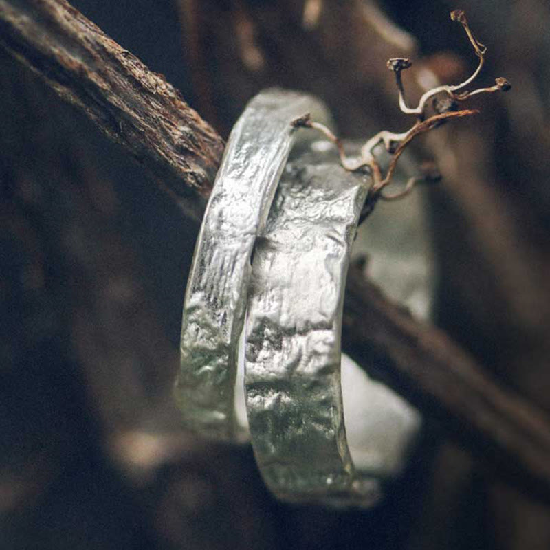 Pierścionek dla pary z prostym wzorem Buddha Stones ze srebra próby 925 i błogosławieństwa - image 8