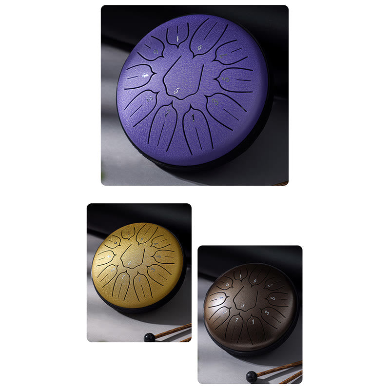 Buddha Stones językowy ze stali Dźwięk uzdrawiający Medytacja Joga Zestaw perkusyjny Lotus 11 nut 6 cali