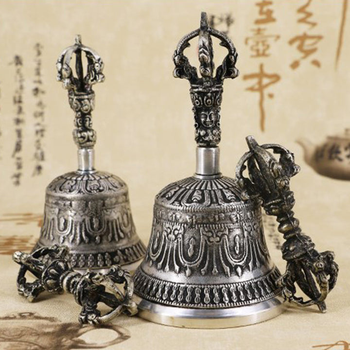 Buddha Stones Tybetański Dzwonek Medytacyjny i Wadżra Dorje Miedziany Zestaw Dekoracyjny - image 0