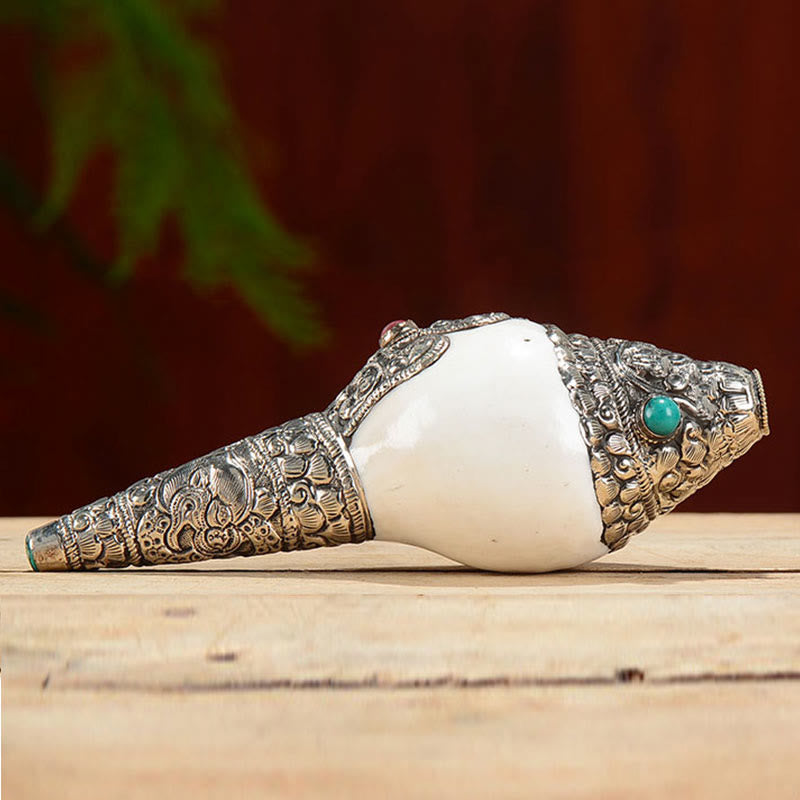 Tybetańska naturalna muszla Shankha Conch Shell Seashell Wealth szczęśliwa dekoracja domu - image 10