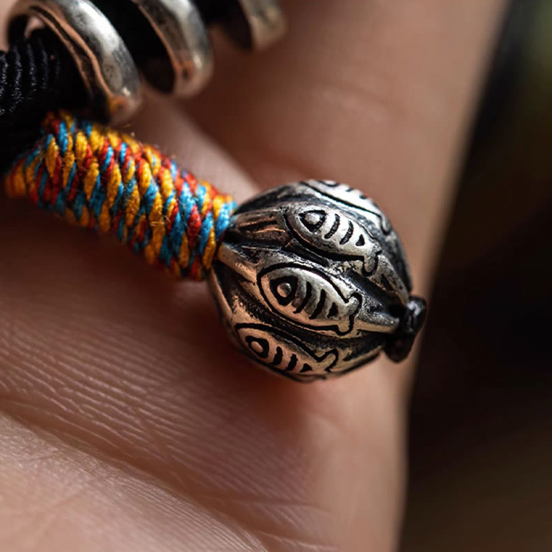Buddha Stones Tybetańskie Om Mani Padme Hum Rzeźbiony Amulet Podwójnie Owijana Bransoletka