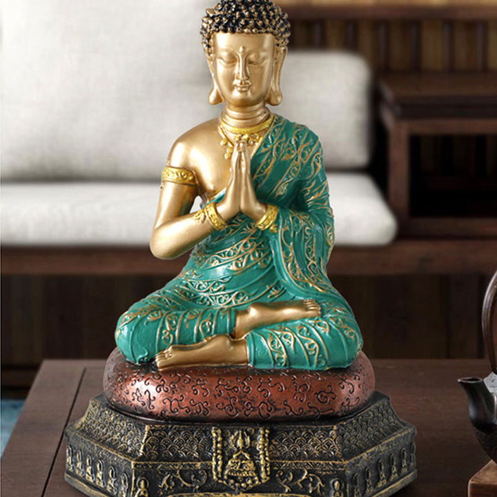 Buddha Stones, żywiczna statua Buddy Współczucia, dekoracja - image 6