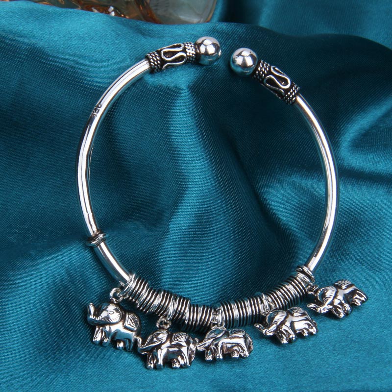 Bransoletka Buddha Stones 925 Srebro Sterling Słoń Siła Bransoletka