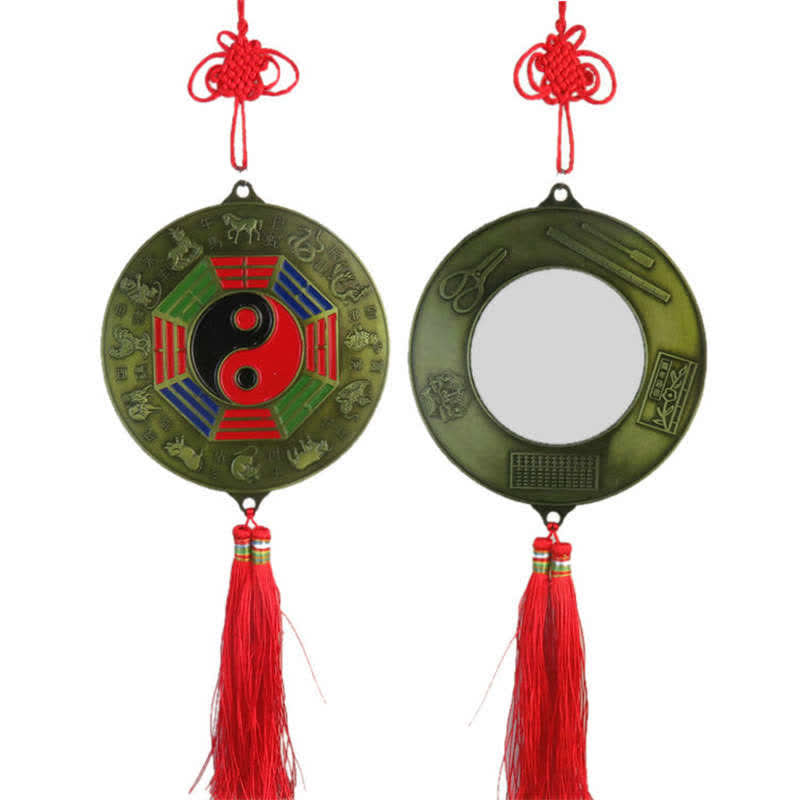 Feng Shui Bagua Mapa Chińskie Węzły Harmonii Energii Lustro - Okrągła mapa Bagua 12,5 CM - image 8