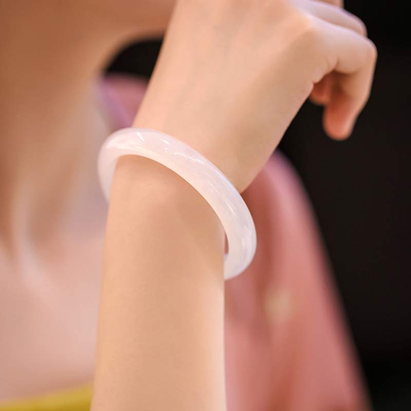 Buddha Stones Naturalne Chalcedon Harmonia Pozytywna Bransoletka Bangle