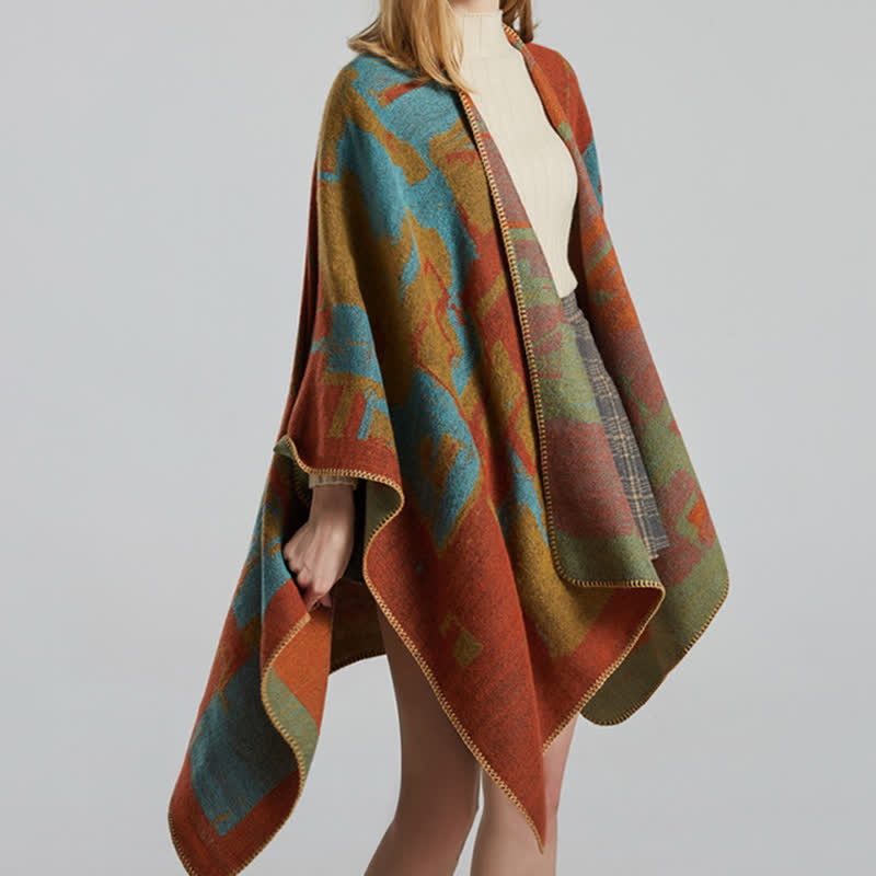 Tybetański pomarańczowy szal, ciepły szalik - image 8