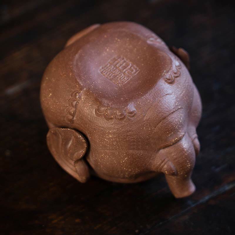 Buddha Stones Uroczy Słoń Pomyślne Chmury Fioletowa Glina Ceramiczny Czajnik