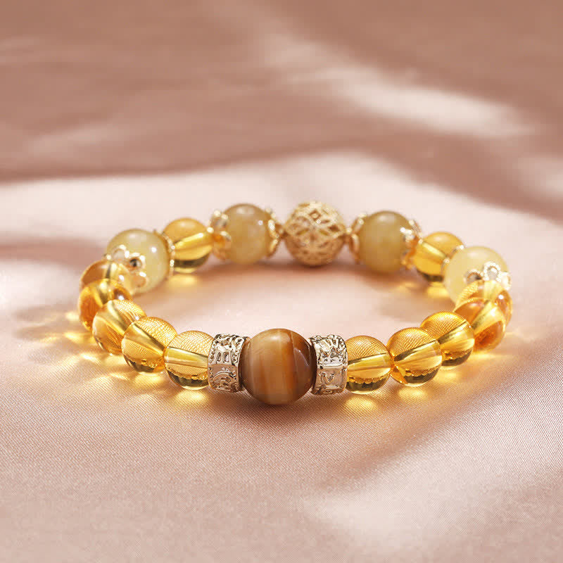 Bransoletka z koralików Buddha Stones Citrine Generosity Prosperity