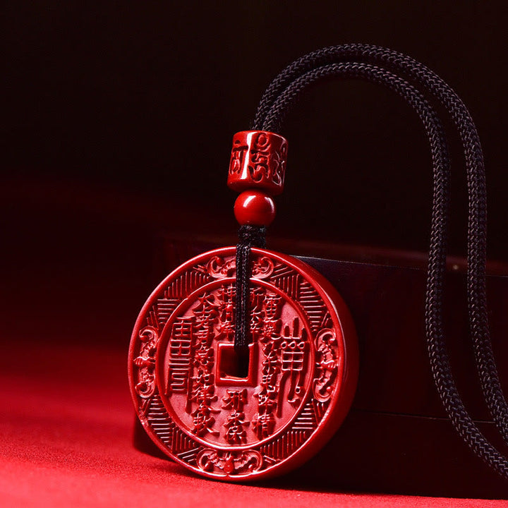 Buddha Stones Naturalne Duchy Górskie Cinnabar Wydaj Pieniądze Bagua Błogosławieństwo Naszyjnik Wisiorek Brelok
