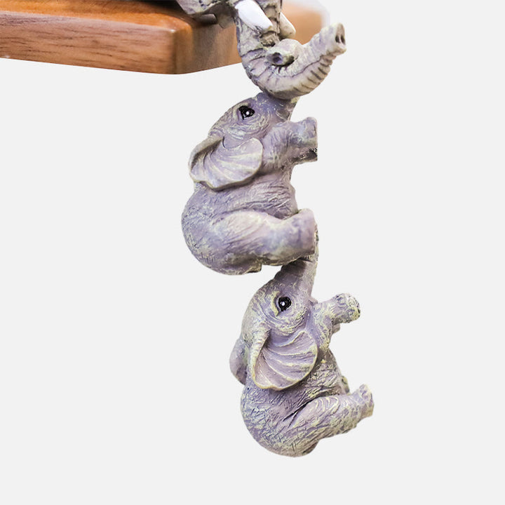 Buddha Stones 3szt Feng Shui Figurki Siedzącego Słonia Figurka Bogactwa Dekoracja Domu