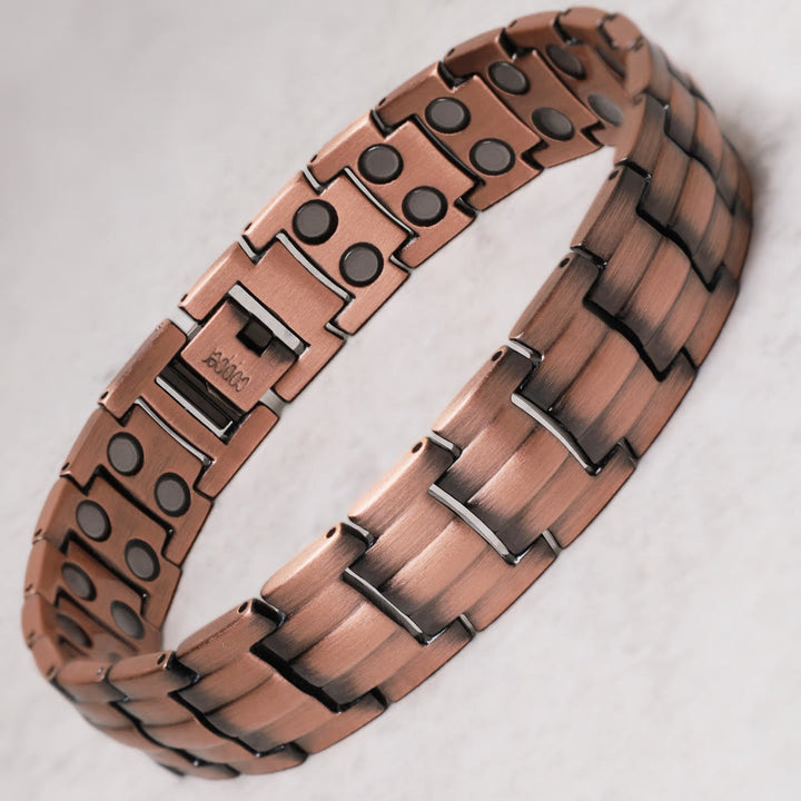 Bransoletka magnetyczna Vintage Solid Copper Cuff Bangle