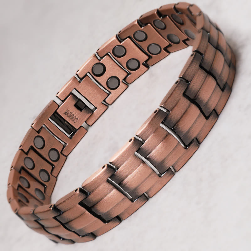 Bransoletka magnetyczna Vintage Solid Copper Cuff Bangle - image 0