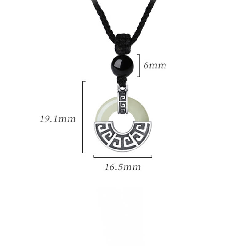 Buddha Stones 925 Srebro Sterling Naturalny Hetian Jade Klamra Pokoju Naszyjnik Wisiorek Dobrobytu
