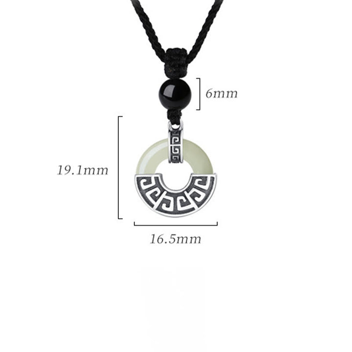 Buddha Stones 925 Srebro Sterling Naturalny Hetian Jade Klamra Pokoju Naszyjnik Wisiorek Dobrobytu