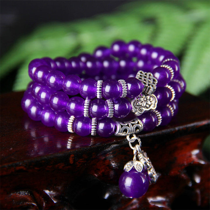 Buddha Stones Bransoletka Ametyst PiXiu Wealth