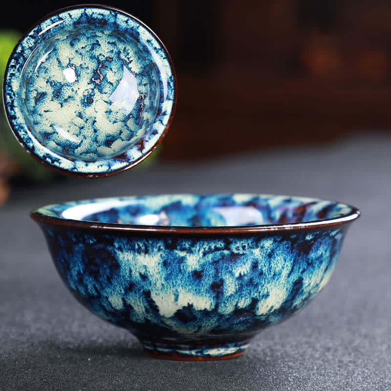 Buddha Stones Kolorowe Ceramiczne Filiżanki Do Herbaty Domowe Biuro Filiżanki Do Herbaty - Stalowoniebieski - image 59