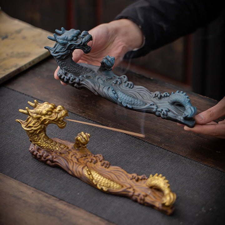 Kadzidełka ceramiczne w kształcie Buddha Stones z ochroną smoka
